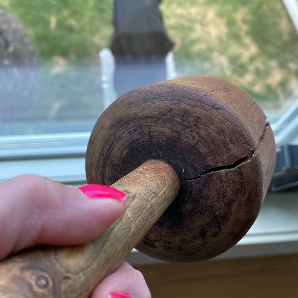 Authentic Antique Primitive Hand Turned Solid Wood Farmhouse Kitchen Masher! - Picture 5 of 6